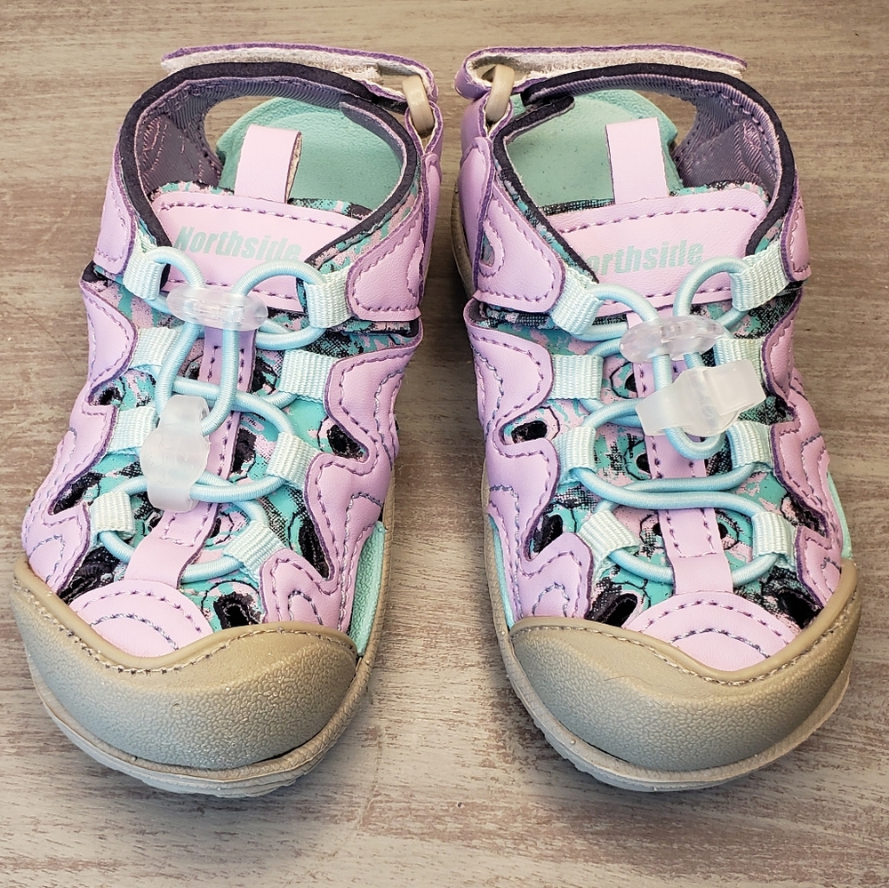 Northside Purple and Green Sandals with Closed-Toe Design